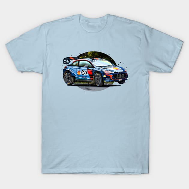 Hyundai i20 WRC - Thierry Neuville T-Shirt by Mario Ramos Rally Art